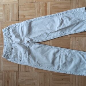 Zara girls off white/cream pull on wide leg jeans